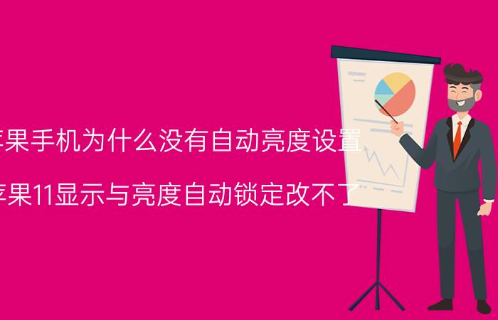 苹果手机为什么没有自动亮度设置 苹果11显示与亮度自动锁定改不了？